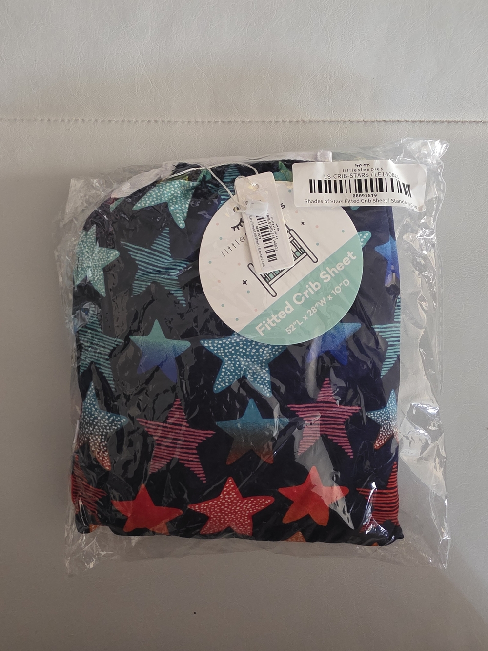 NWT Little Sleepies Shades of Stars Fitted Crib Sheet - Size: Standard Crib